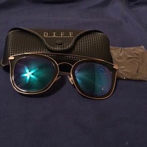 Diff Zoey Blue Lens Sunglasses